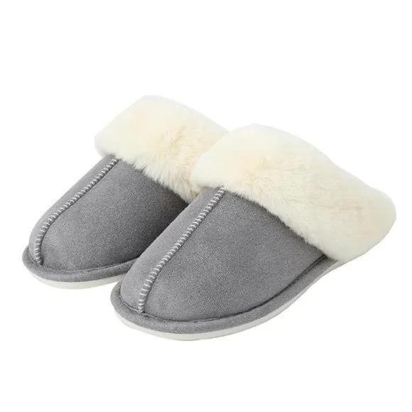 Faux Suede Center Seam Slippers - Picture 14 of 16